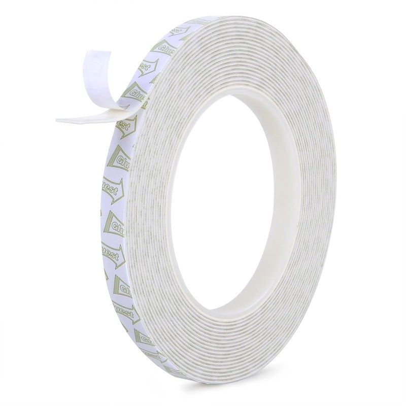 Gluest Damage Free Double Sided Tape 0.39in x 20ft, Removable Picture Hanging Strips Residue Free, Heavy Duty Mounting Tape, Wall Tape No Damage Strong Adhesive Strips Foam Tape - Image 1